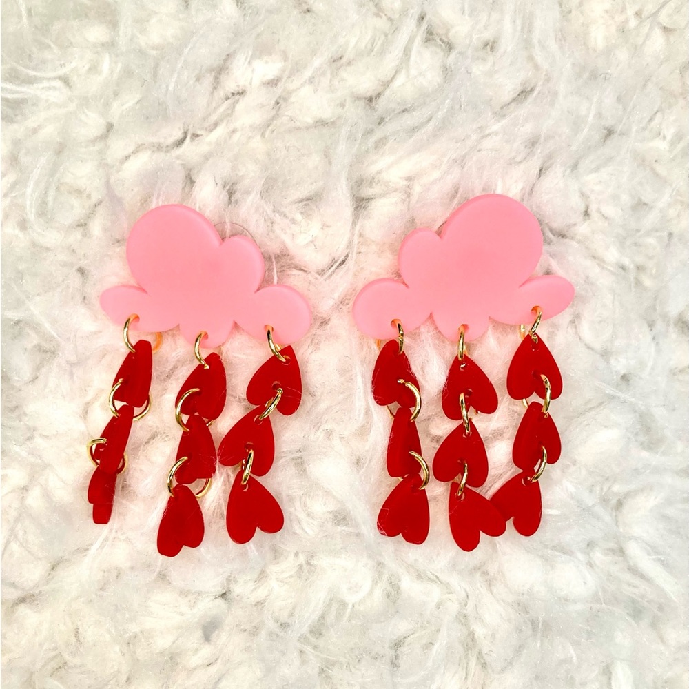 Cloud Heart Drop Earrings